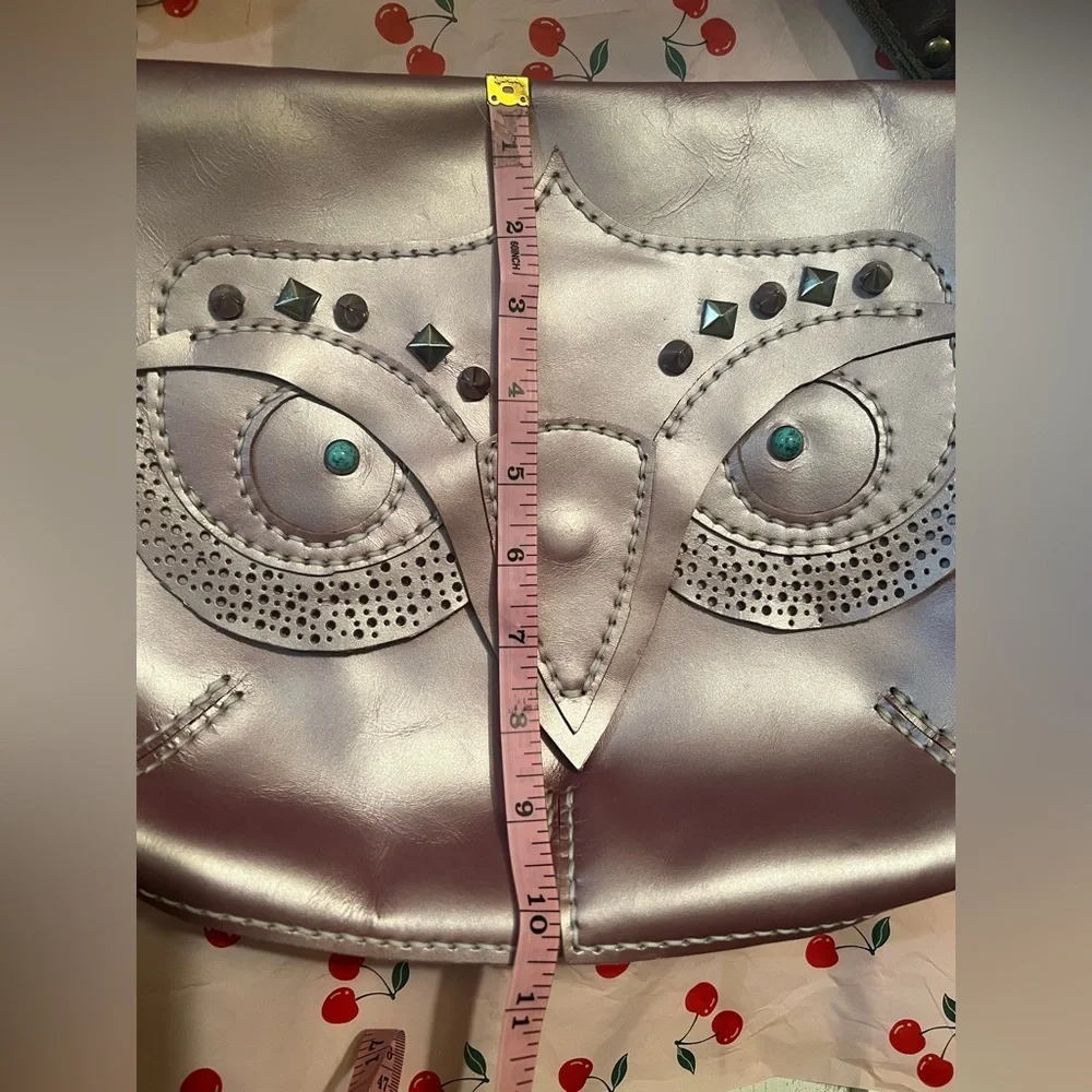 Unique Owl Design leather messenger Bag - Purple/pink